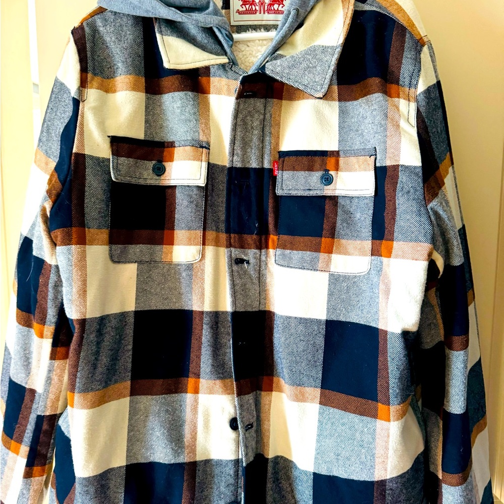 Men’s Sherpa lined flannel jacket